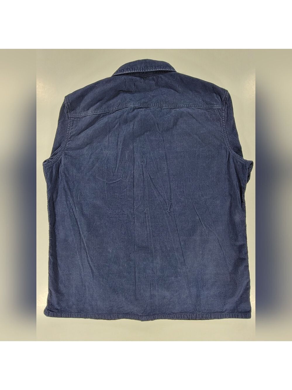 Outerknown Shirt Mens XL Extra Large Dark Blue Corduroy Button Up Organic Cotton - Picture 10 of 10